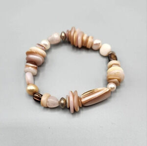 Pearl  Rose Quartz Agate Bead Bracelet